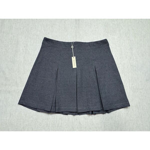 Max Studios Women’s Large Gray Pleated Mini Skirt Preppy Old Money Academia NWT
